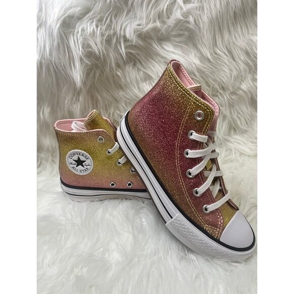 Chuck Taylor All Star EVA Lift Platform Citrus Glitz - Youth 1.5 - Picture 2 of 4